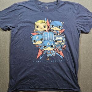 Marvel Captain America Funko Pop T-Shirt Men’s M Blue Graphic Tee